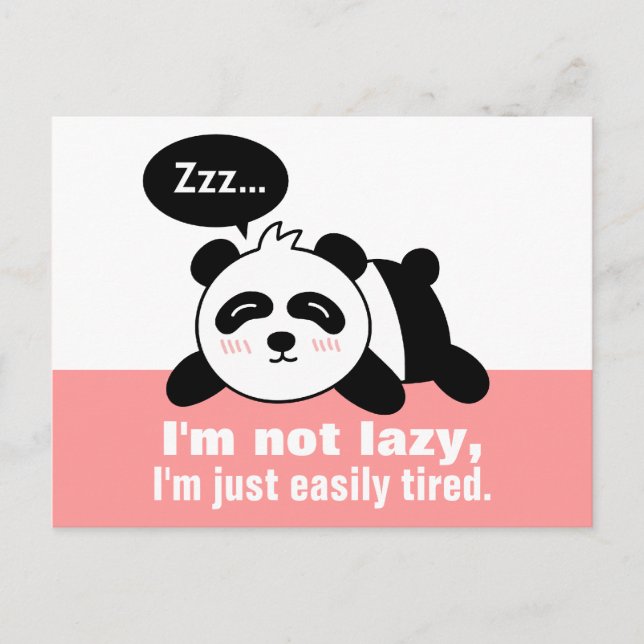 Cartoon von Niedlich und Lazy Panda Postkarte (Vorderseite)
