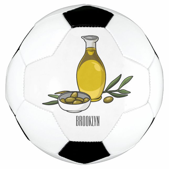 Cartoon von Olivenöl Fußball (Vorderseite)