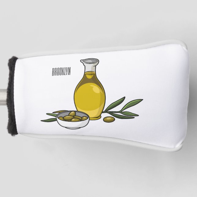 Cartoon von Olivenöl Golf Headcover (Vorderseite)
