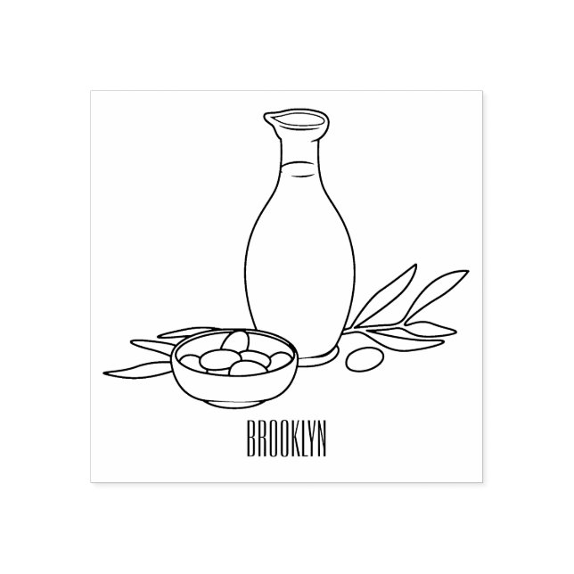 Cartoon von Olivenöl Gummistempel (Prägung)