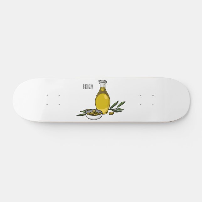 Cartoon von Olivenöl Skateboard (Horizontal)