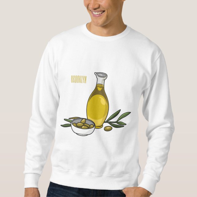 Cartoon von Olivenöl Sweatshirt (Vorderseite)