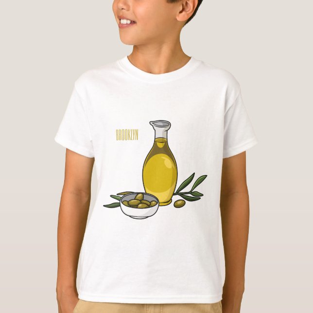 Cartoon von Olivenöl T-Shirt (Vorderseite)