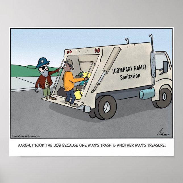 Cartoon von Piratenabfällen personalisiert Poster (Vorne)