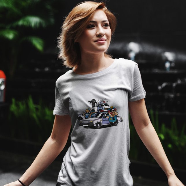 Cartoon von Polizeiwagen T-Shirt (Von Creator hochgeladen)