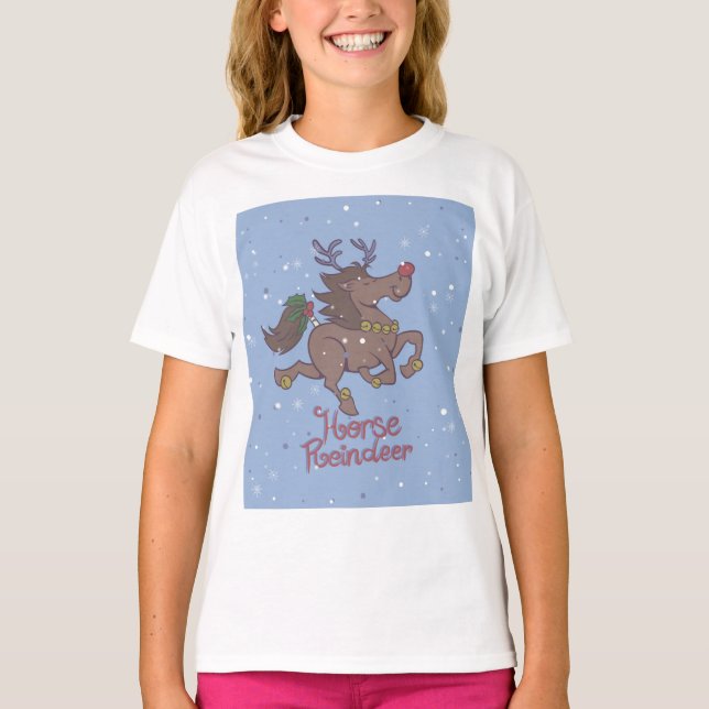 Cartoon von Rentieren T-Shirt (Vorderseite)