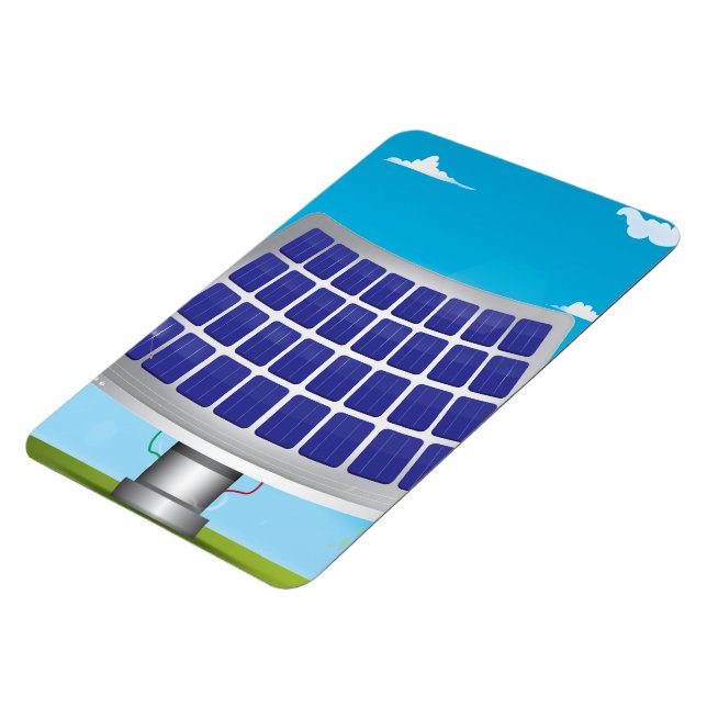 Cartoon von Solarpaneelen Magnet (Linke Seite)