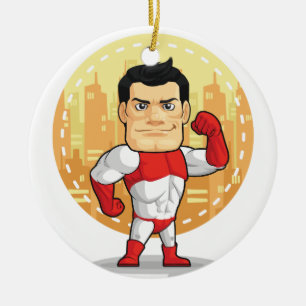 Cartoon von Superhero Keramik Ornament
