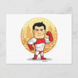 Cartoon von Superhero Postkarte