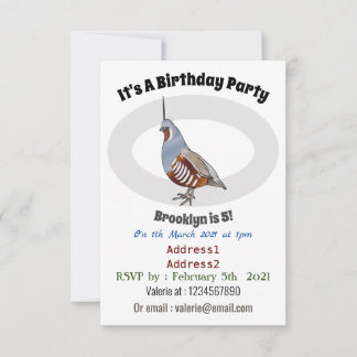 Cartoon von Wachtelvögeln Einladung