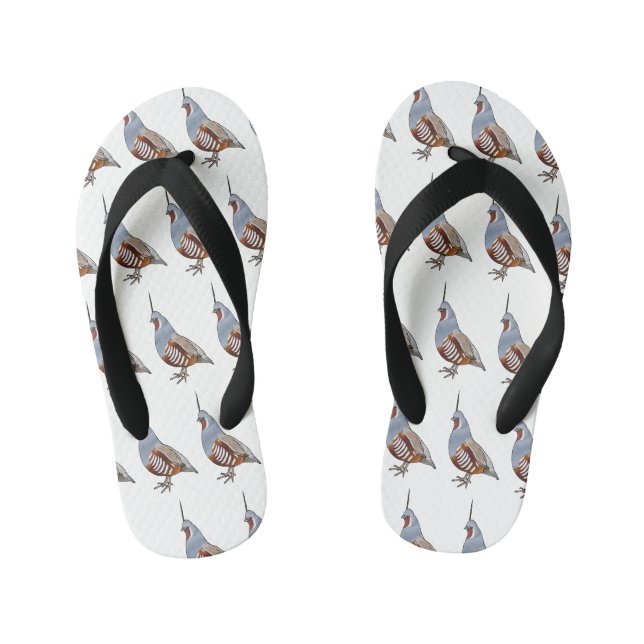 Cartoon von Wachtelvögeln Kinderbadesandalen (Fußbett)