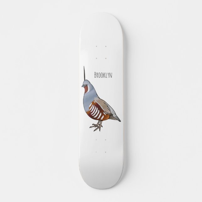 Cartoon von Wachtelvögeln Skateboard (Vorne)