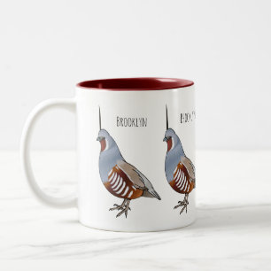 Cartoon von Wachtelvögeln Zweifarbige Tasse