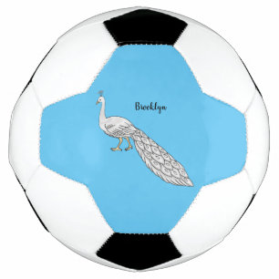 Cartoon von Weißpfauenvögeln Fußball
