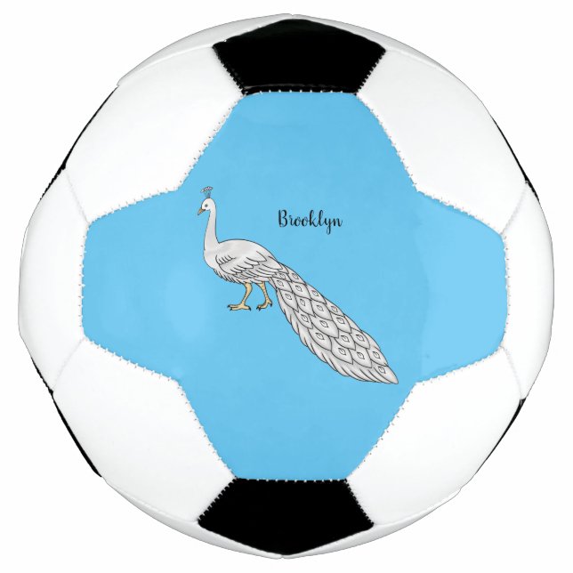 Cartoon von Weißpfauenvögeln Fußball (Vorderseite)