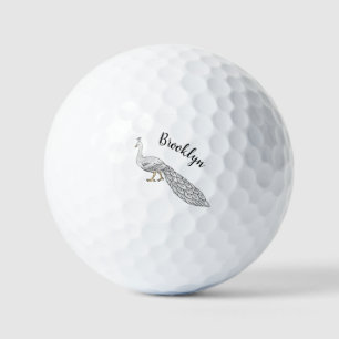 Cartoon von Weißpfauenvögeln Golfball