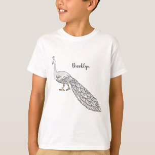 Cartoon von Weißpfauenvögeln T-Shirt