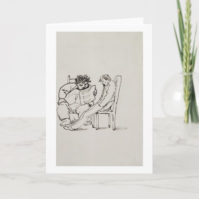 Cartoon von William Morris (1834-1996), der Gedich Karte (Vorderseite)