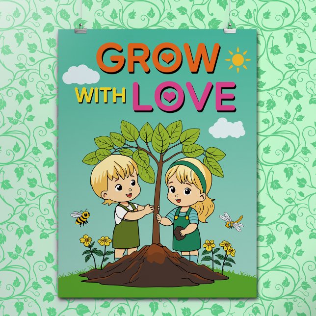 Cartoon wächst positiv inspirierendes Kinderzimmer Poster (Von Creator hochgeladen)