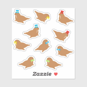 Cartoon Walrus Aufkleber