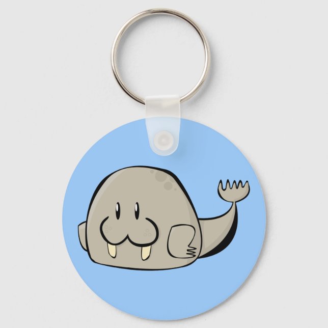 Cartoon Walrus Schlüsselanhänger (Vorderseite)