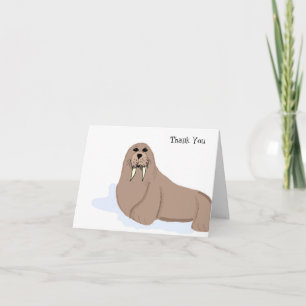 Cartoon Walrus Vielen Dank Dankeskarte