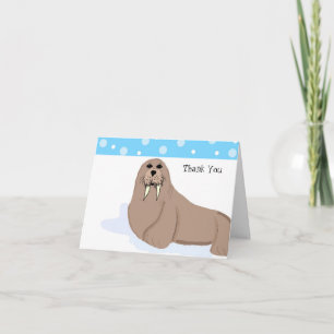 Cartoon Walrus Vielen Dank Dankeskarte