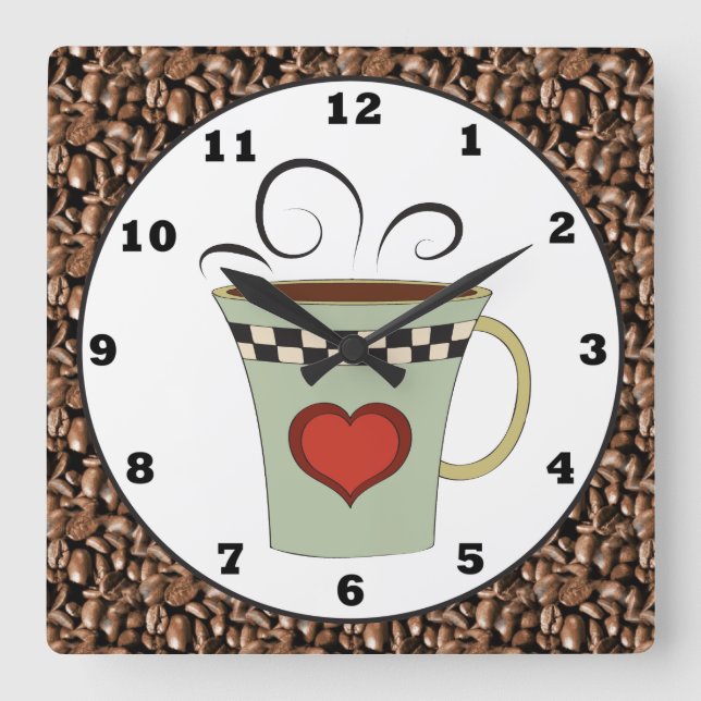 Cartoon-Wanduhr Quadratische Wanduhr (Vorderseite)