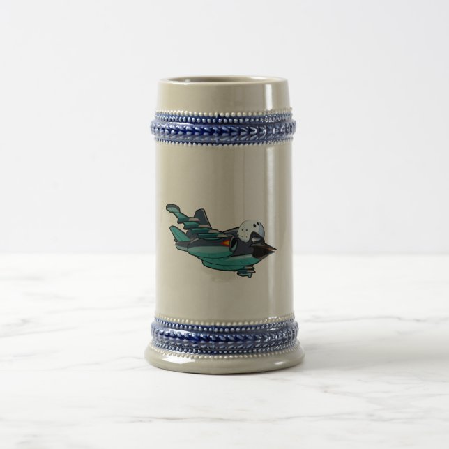 Cartoon Warbird Flugzeug Bierglas (Mittel)