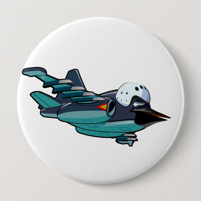 Cartoon Warbird Flugzeug Button (Vorderseite)