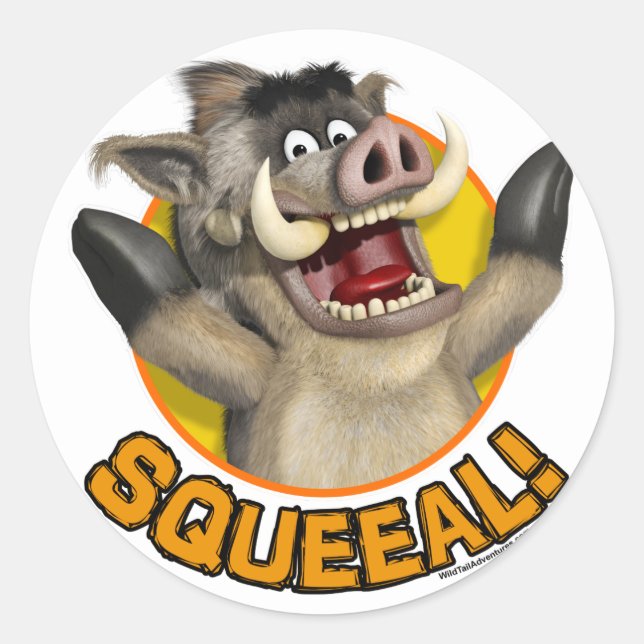 Cartoon Warthog Sticker (Vorderseite)