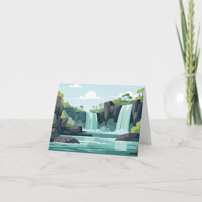 Cartoon Waterfall Einladung (Vorderseite)