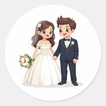 Cartoon Wedding Couple Stickers