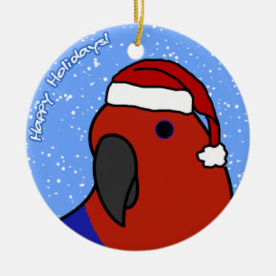 Cartoon weibliche Eclectus Weihnachtsverzierung Keramikornament