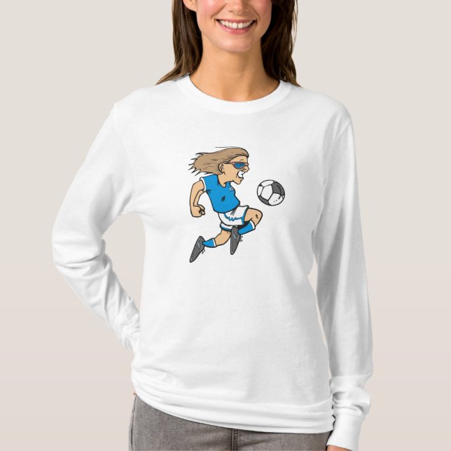Cartoon-weibliche Fußball-Stern-T - Shirts und (Vorderseite)