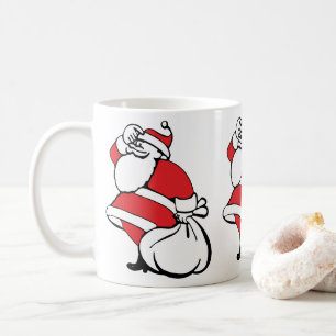 Cartoon Weihnachten Jolly Weihnachtsmann, Sack von Kaffeetasse