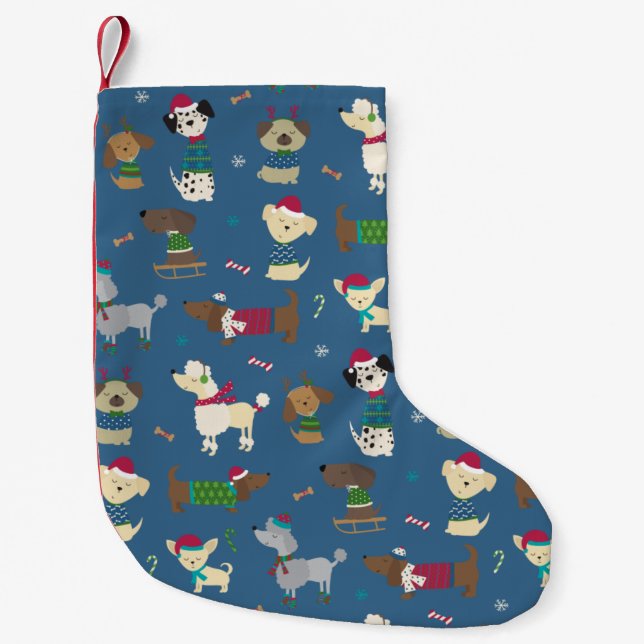 Cartoon Weihnachts-Jungtiere Kleiner Weihnachtsstrumpf (Vorderseite)