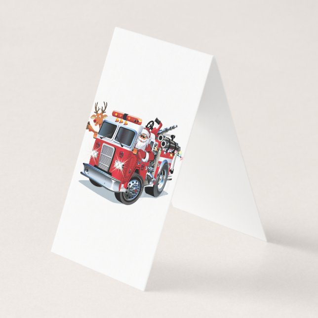 Cartoon Weihnachtsfeuerwagen (Rückseite)