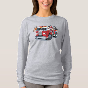 Cartoon Weihnachtsfeuerwagen T-Shirt