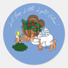 Cartoon Weihnachtsgel mit Kerzenaufkleber Runder Aufkleber