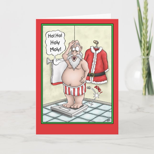 Cartoon Weihnachtskarte: Heiliger Moly Feiertagskarte (Vorderseite)