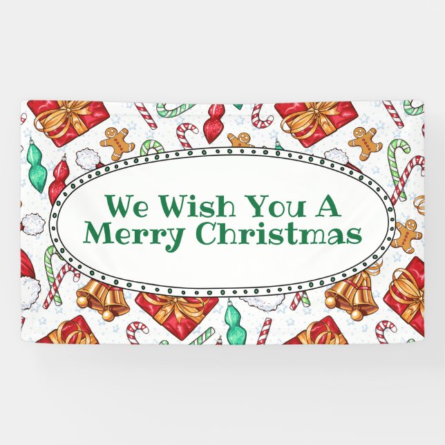 Cartoon Weihnachtsmuster Banner (Horizontal)
