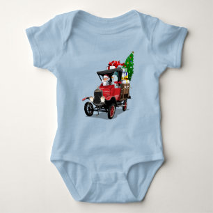 Cartoon Weihnachtswagen Baby Strampler