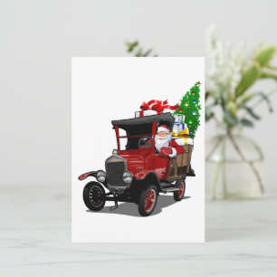 Cartoon Weihnachtswagen Feiertagskarte