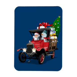 Cartoon Weihnachtswagen Magnet