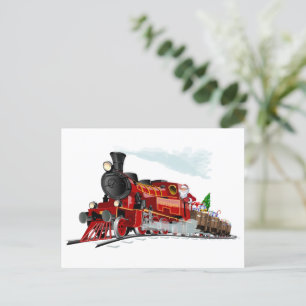 Cartoon Weihnachtszug Postkarte