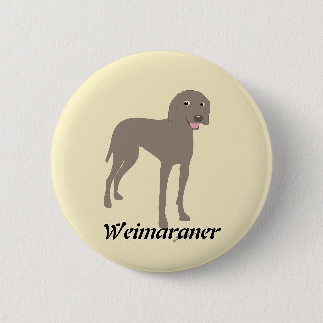Cartoon Weimaraner Button (Vorderseite)