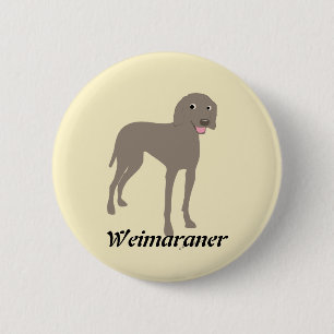 Cartoon Weimaraner Button