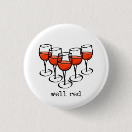 Cartoon Weingläser Brunnen Roter Weinkeller Spaß Button