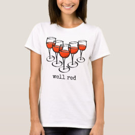 Cartoon Weingläser Brunnen Roter Weinkeller Spaß T-Shirt